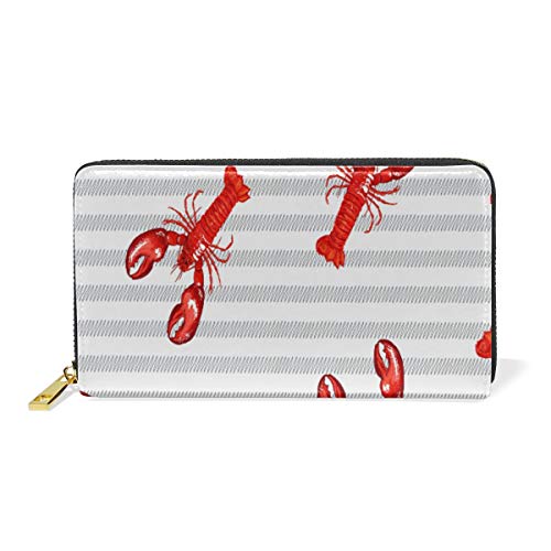 Portefeuille long en cuir véritable multicolore à fermeture éclair