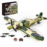 TOY PLAYER Spitfire Fighter Plane Jet Building Set - Compatible with Lego Plane, Military Airplanes Model, Gift for Boys Age 6 7 8 9 10 11 12 and WW2 Military SetCollectors & Enthusiasts