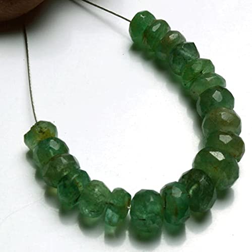 Émeraude naturelle en perles transparentes facettées rondelles AAAA de 4.5-6 mm pour bijoux DIY