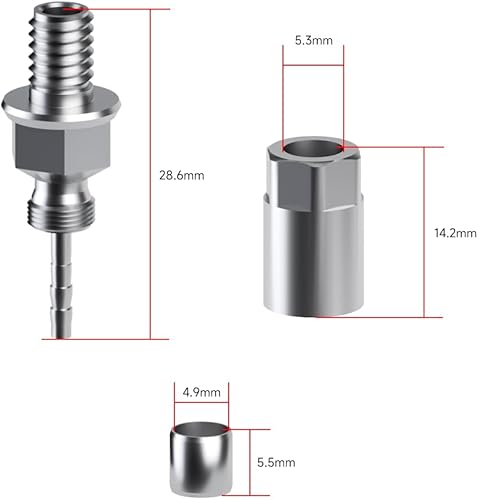 Vista 12 de Juego de 20 piezas de freno de bicicleta de oliva y púa – YaderJove Bicycle Brass Olive and Steel Connecting Insert kit para manguera de freno