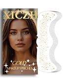 XICZH Glitter Freckles, Gold Temporary Face Tattoos Stickers, Body Face Glitter for Women Girls, Country Concerts Singer Festival Rave Accessories (Gold - 10 pcs)