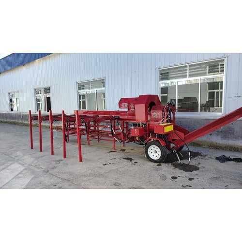 Industrial Hydraulic Log Splitter – Heavy Duty Mobile Trailer Mounted Wood Splitting Machine for Firewood, Vertical and Horizontal Industrial Wood Processing Equipment