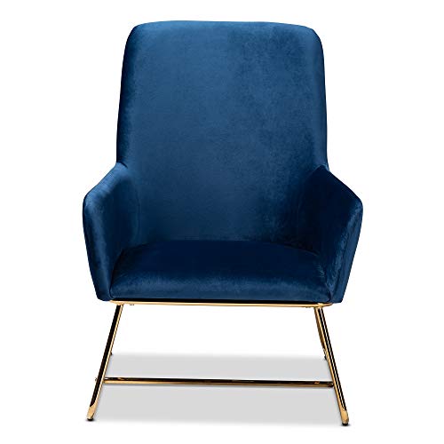 Baxton Studio Chairs, Navy Blue/Gold #TOP20
