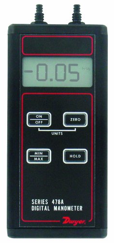 Dwyer Series 478A Differential Pressure Digital Manometer, -4.00 to 4.00"WC Range