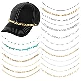 Geyoga 20 Pcs Trucker Hat Chains Bulk Hat Charms for Women Men Bill Decoration Detachable DIY Metal Chain for Mesh Baseball Cap Multicolor