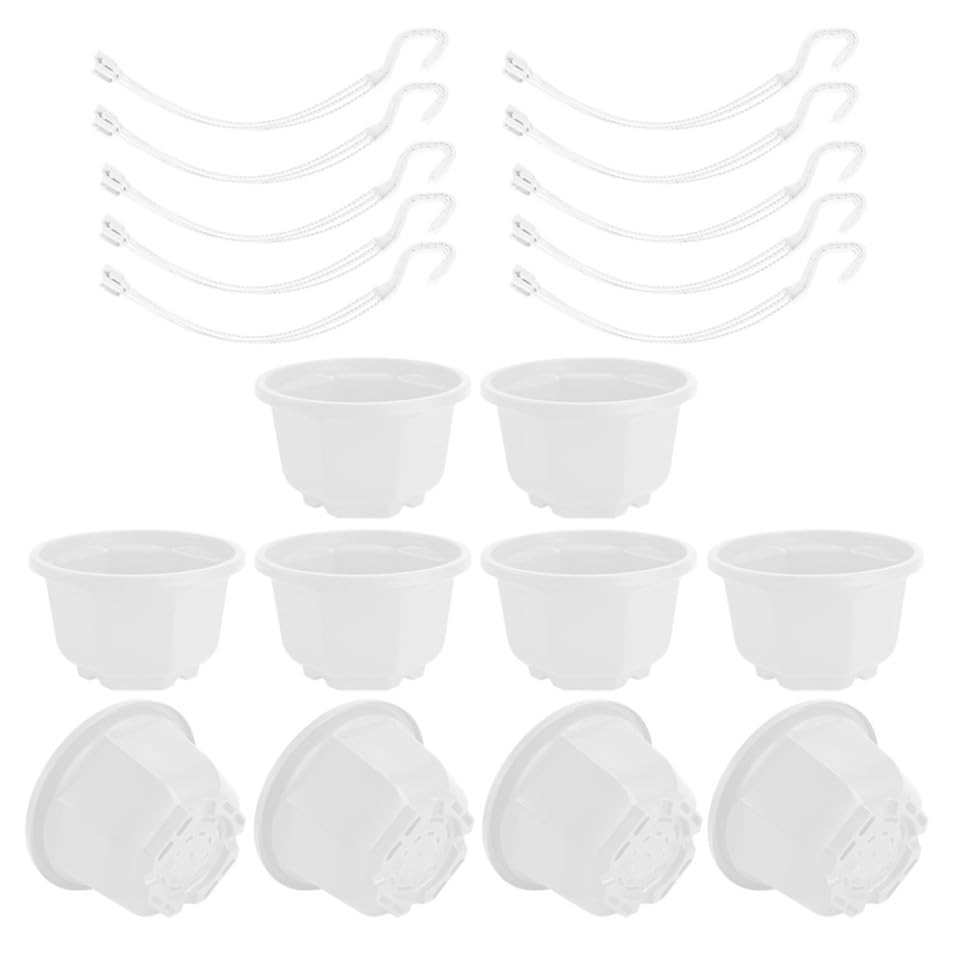 Pots de fleurs suspendus plastique résistants avec système de suspension balcon