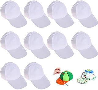Joyibay DIY Kids Baseball Cap ,10 Pcs White Baseball Caps Children Art Painting Hats Casual Caps Suitable For Boys girls For Outdoor Sports, School Activities, Holiday Travel