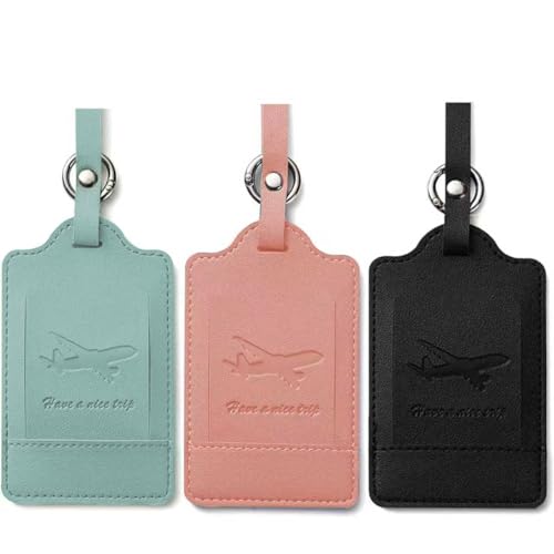 Yururiya 荷物タグ ネームタグ 3個入り ラゲッジタグ ゴルフバッグ スーツケース 番号札 ラゲージタグ ネームタグ ネームラベル 目印 名前タグ ネームプレート （ライトブルー・ピンク・ブラック）のサムネイル