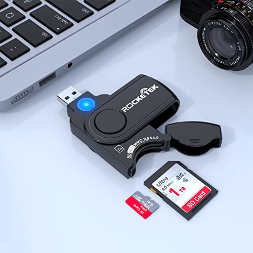 Lettore Di Schede USB 3.0 2 Slot, Adatto A SD, Micro SD, SDHC, SDXC, Plug And Play, 5Gbps, Retrocompatibile USB 2.0