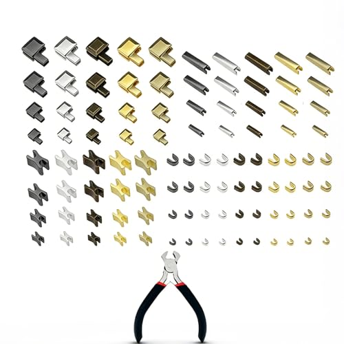 Vunanvu 101 Pz Set di Chiusure Lampo Riparazione Scorrimento della Cerniera di Ricambio 3# 5# 8# 10# Kit Riparazione Cursori per Cerniera Lampo in Metallo con Pinze per Abbigliamento Bagagli e Tende