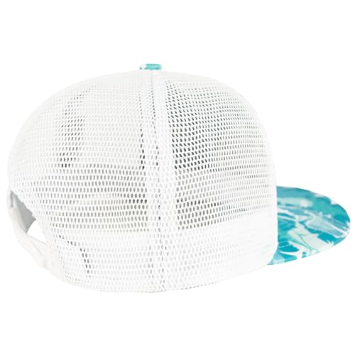Image of BASSDASH Flat Brim Trucker Cap Adjustable Snapback Hat Mesh Back for Men Women