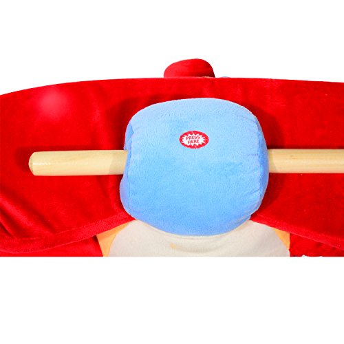 Qaba Kids Rocking Horse, Wooden Plush Ride-On Plane Chair Toy With Lullby Song And Seat Belt For 18 Month + #TOP5