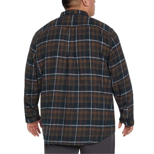 Orvis Men&rsquo;s Spread Collar Flannel Shirt (Blue/Brown, Medium)