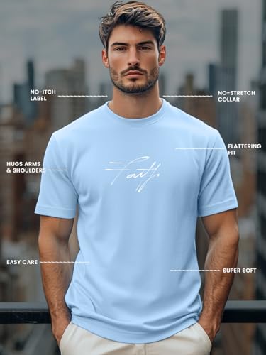 Image of Nobero 100% Cotton T Shirts for Men Stylish | Regular Fit | Graphic Printed T Shirts for Men 180 GSM Combed Cotton | Round Neck Half Sleeve