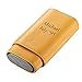 Personalized Burgos Yellow Leather 3-Cigar Case with Free Two Line Text Printing