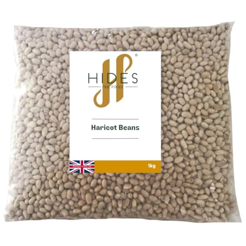 Hides Fine Foods - Haricot Beans 1kg - GMO Free - Suitable for Vegetarians - Cooking - Soups - Cassoulet - Stews - Baked Beans - Supports Digestive Health