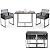 Tangkula 3 Pieces Outdoor Dining Set, Patio PE Rattan Furniture Set with Folding Backrest, Cozy Seat Cushions, Tempered Glass Tabletop, Space-Saving Rattan Chair Table Set for Backyard, Poolside