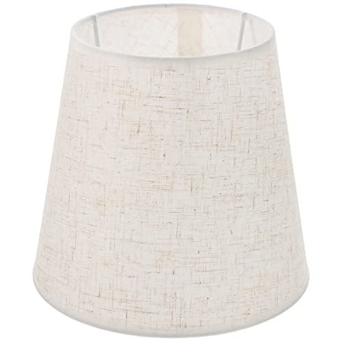 Lurrose Small Lamp Shade Barrel Fabric Lampshade Natural Linen Hand Crafted For Bedside Lamp Table Lamp & Floor Light, White #TOP15