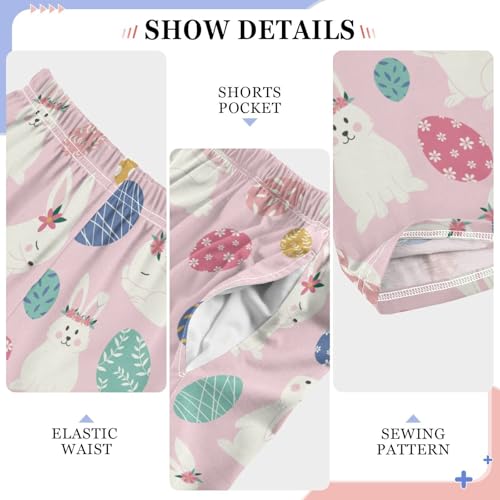 ZZXXB Bunny Eggs Boys Long Pants Soft Trousers Elastic Waist Kids Lounge Bottoms with Pockets S-XL4