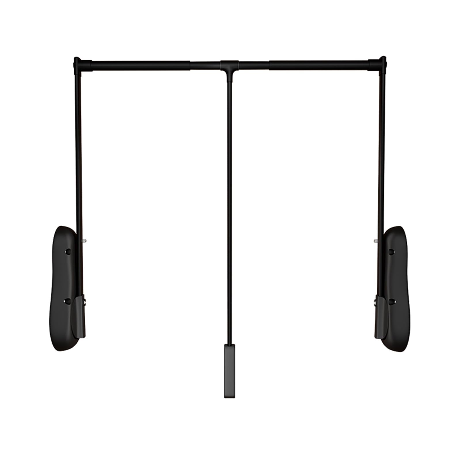 HTTGDGDH Adjustable Pull Down Closet Rod With Pneumatic Buffer - 510-1150Mm Wardrobe Rail Lift For Hanging Clothes, 25Kg Load Capacity,Black-850-1150mm