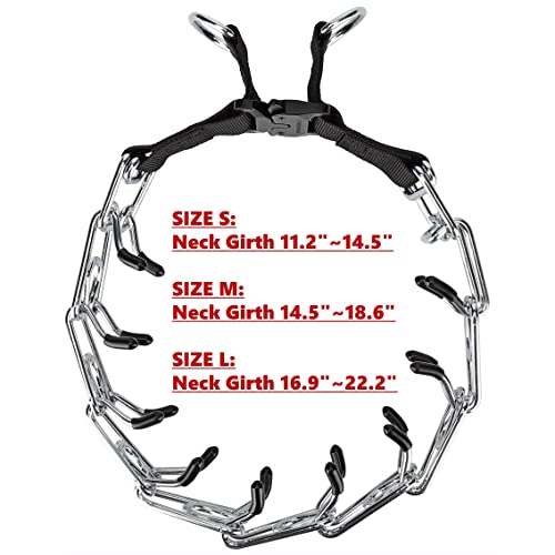 Deyace Prong Collar For Dogs, Adjustable Quick-Release Metal Buckle Pinch Collar For Dogs, Stainless Steel Choker Collar (S/Neck Girth 11.2"-14.5", Black) #TOP4