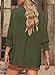 Dokotoo Women Blouses Fall Tops for Women 2025 Fashion V Neck Business Casual Outfits 3/4 Length Sleeve Womens Tops Dressy Plus Size Spring Clothes Loose Jungle Green Blouses for Women's Clothing M