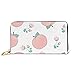 Produktbild JHGFG Mode Handtasche Reißverschluss Brieftasche Pfirsiche Muster Telefon Kupplung Geldbörse Abendkupplung Blockieren Leder Brieftasche Multi Card Organizer