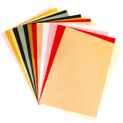 50 Transparentpapier Bunt,Seidenpapier in 7 Farben, 100g/m² Glattes Farbiges Bastelpapier Transparent,zum Bedrucken von Transparentfolien,Pauspapier A4,Pergamentpapier für Windlichter