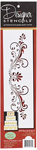 Designer Stencils Fleur De Lis Cake Stencil, Beige/Semi-Transparent #TOP1