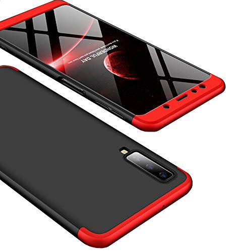 Galaxy A7 2018 Case, Ranyi [Full Body 3 Piece Cover] [Slim & Thin Fit Tightly] [360 Degree Protection] Premium Hybrid Bumper 3 in 1 Electroplated Hard Case for Samsung Galaxy A7 (2018), r/b/r