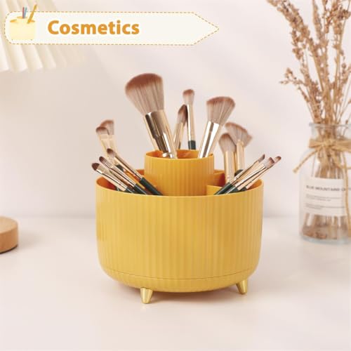 Image of SKYDUE 360 Degree Rotating Desk Organizer, Dual-Purpose Pencil Pen Holder, Rotating Desk Pen Organizer with 5 Slots, Pencil Cup for Office, School, Home