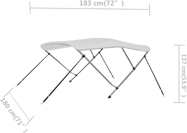 vidaXL Bimini di Prua con Tendalino Tenda per Barca Colori/Dimensioni Diverse - 2