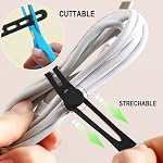 Silicone Cable Ties 20 Pcs, Cord Organizer Wire Organizer Reusable Adjustable with Lock Buckle, Black