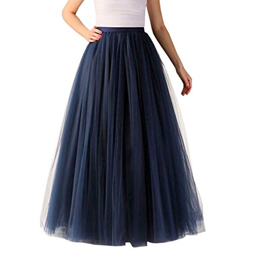 Jupe de fête semi-glissante bleu marine en tulle opaque pour éviter la transparence