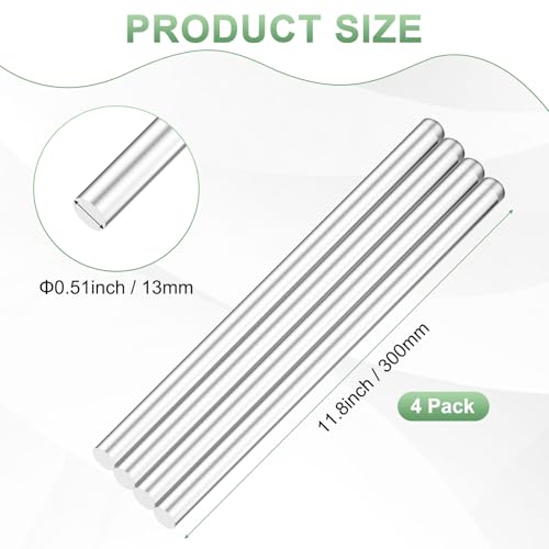 Image of M METERXITY 4-Pack Acrylic Round Rods, 11.8 x 0.51 Inch / 300 x 13 mm Clear Acrylic Dowel Rods Sticks Plastic Sticks Strip for DIY Crafts Lighting Gardening Decorations