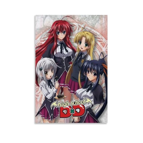 Anime High School Dxd Characters Fan Art Group Picture Poster Pintura Decorativa Lienzo Arte Mural Salón Póster Dormitorio Pintura 08 x 12 pulgadas (20 x 30 cm)