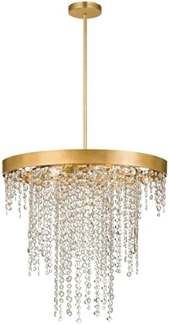 Winham 6 Light Antique Gold Crystal Chandelier