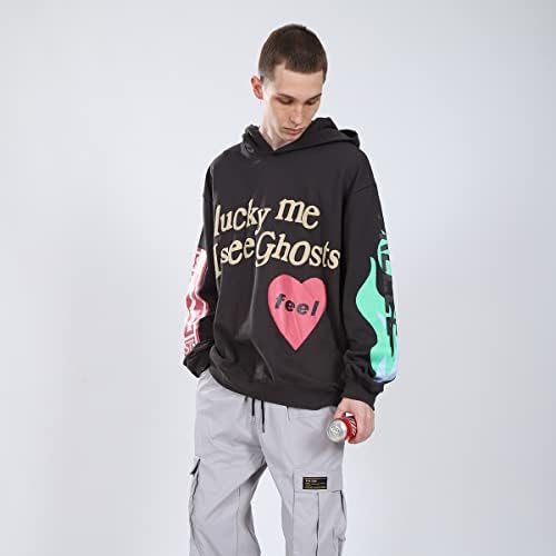 NAGRI Men's Lucky me I See Ghosts Hoodie Pullover Hooded Sweatshirt