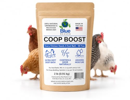 Blue Reason Coop Boost Ultra-Soft Wood Ash for Chickens | Natural Chicken Dust Bath & Coop Additive | Moisture Absorber, Odor Control, Bedding Booster | Safe DE Alternative | 2 lb Bag