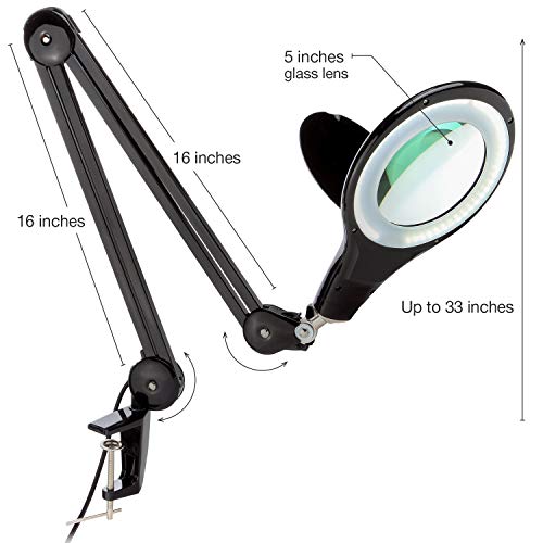 Brightech LightView PRO Magnifying Desk Lamp, 2.25x Light Magnifier