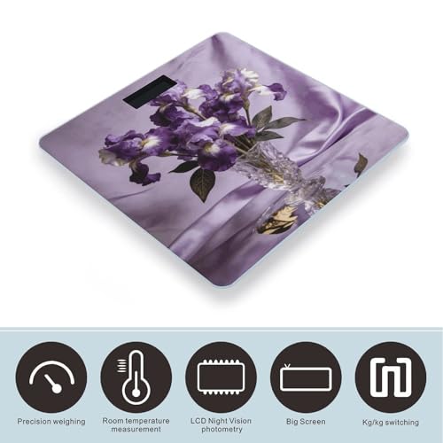 Báscula digital elegante violeta con pantalla LCD grande miniatura 3