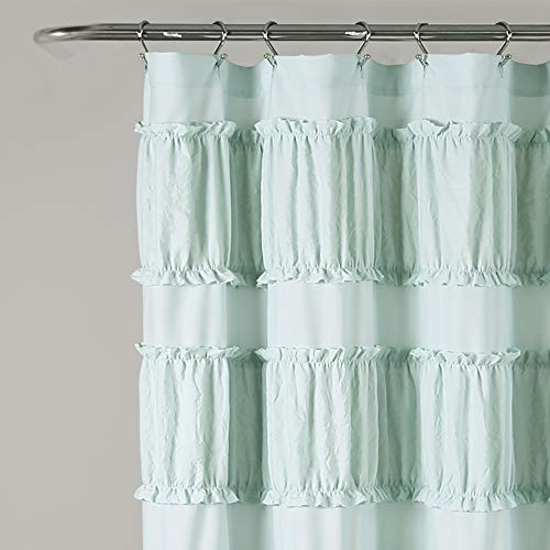 Lush Decor, 72" x 72", Blue Nova Ruffle Shower Curtain, W 72" x L 72" (1 Panels) - Image 2
