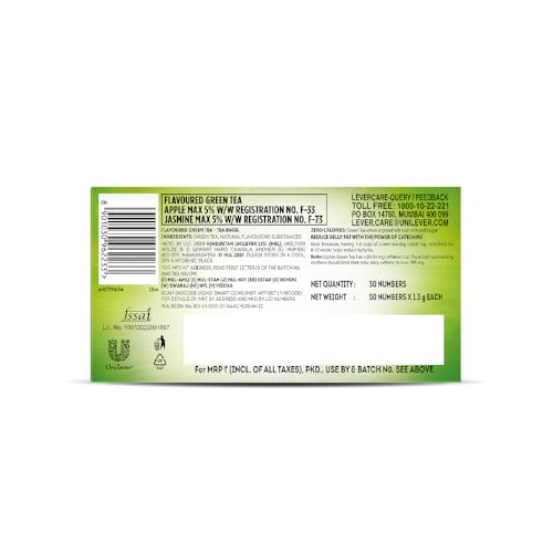Image of Lipton Clear & Light Green Tea Bags 50 pcs (Pack of 2)
