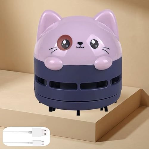 Ggomi Mini aspirador de pó de mesa portátil, limpador de pó recarregável USB de mesa criativa para c
