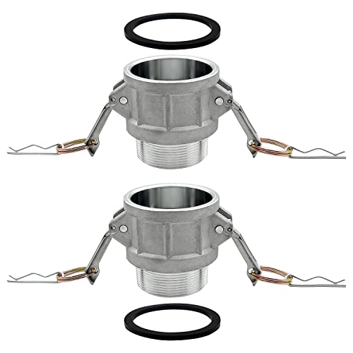 2pcs Type B Aluminum Cam & Groove Fittings with NPT Male Threads