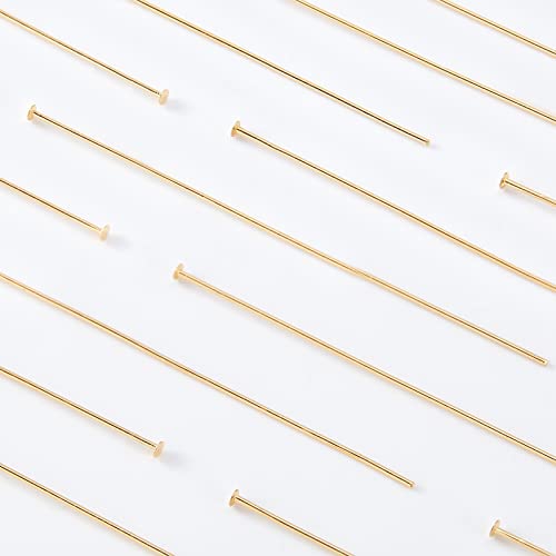 BENECREAT 100PCS 18K Real Gold Plated Flat Head Pins 21 Gauge Brass Head Ball pins for Jewelry Making - 63mm Long - Image 4