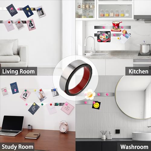 Gaahing Selbstklebendes Metallband, flexible eisenhaltige Memo-Streifen für Magnete, Pinnwand, Büro, Heimgebrauch (Silber, 5 m x 4 cm)