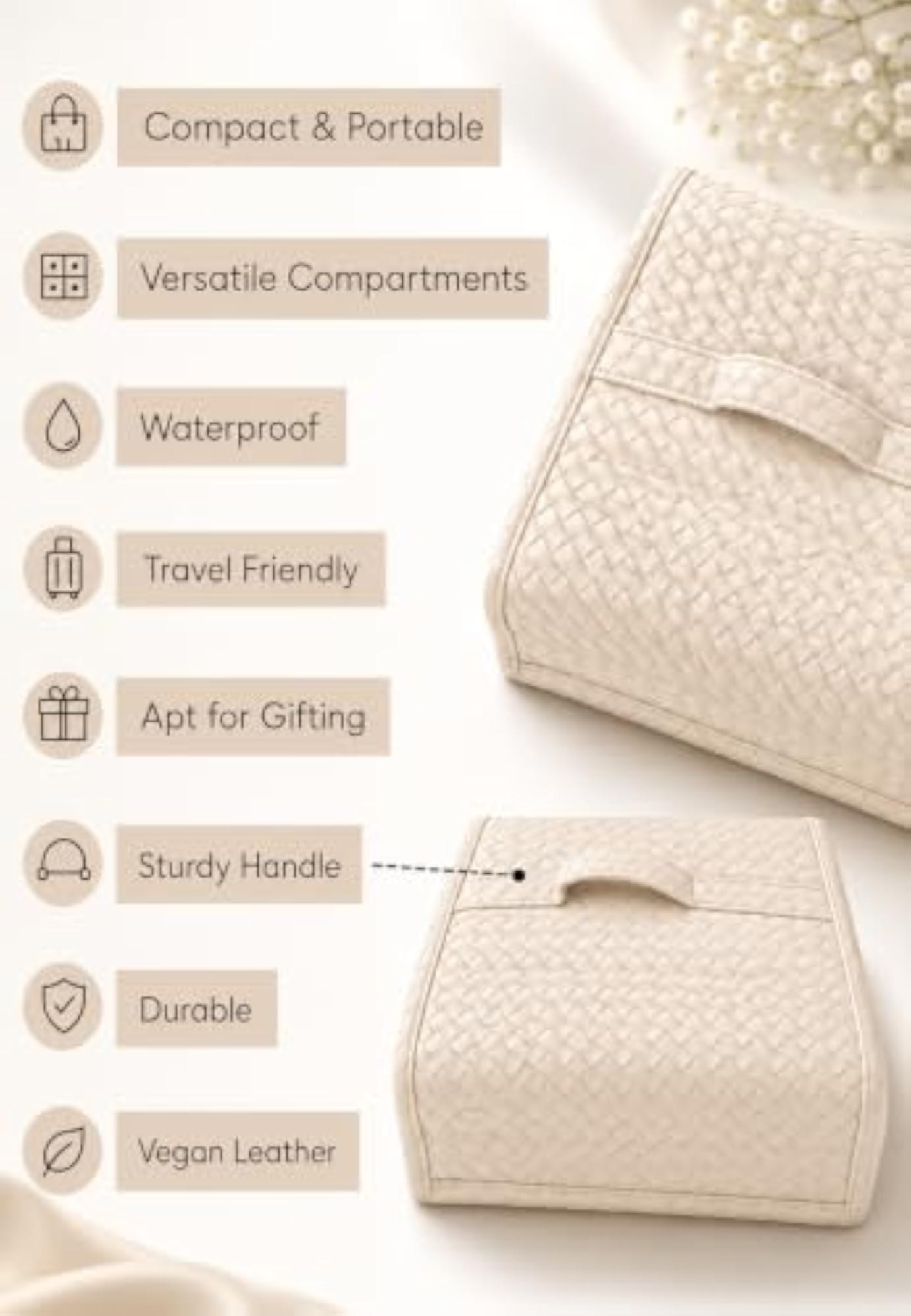 Foldable Jewellery Organizer with Multiple Compartments