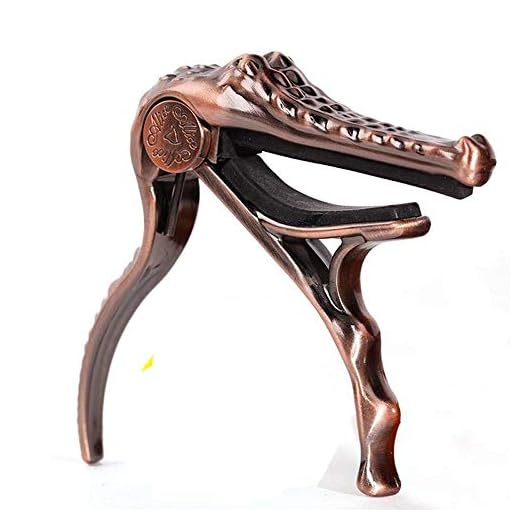 A007GPB Aligater Shape Aluminum Alloy Acoustic Folk Guitar Capo Bronze