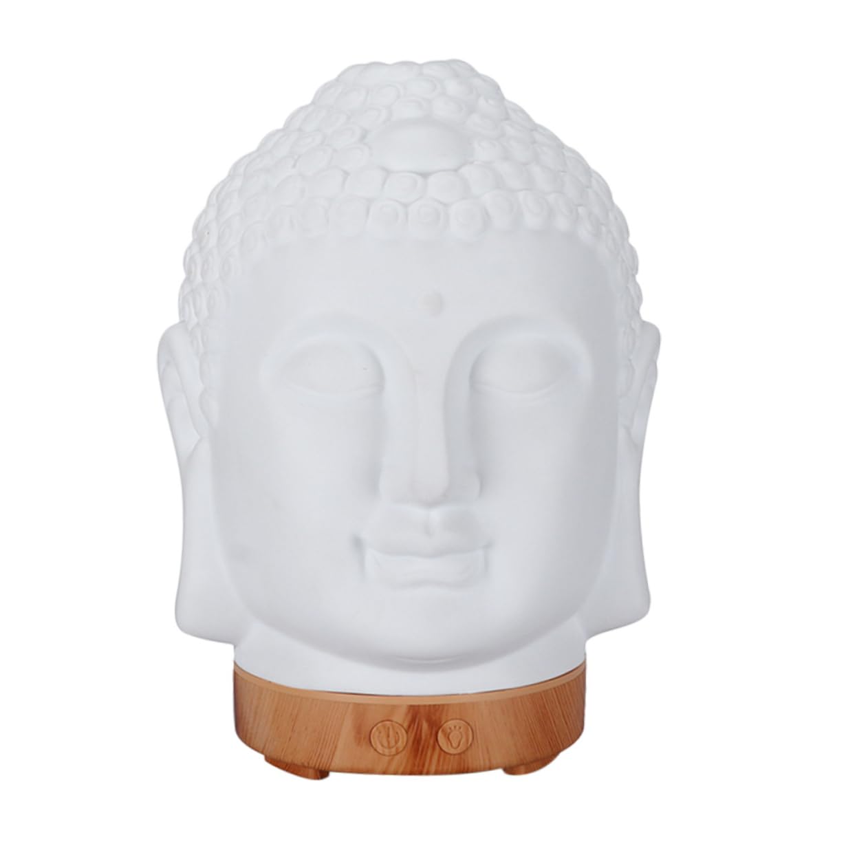 Buddha Kopf Keramik Aromadiffusor Leise Tragbar Dekorativ für Schlafzimmer | Weißes Modell Ac220-10w, unter 1 Liter Fassungsvermögen, für Bibliothek und Raumklima